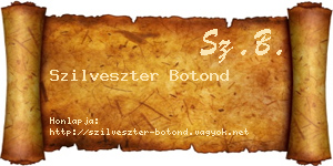 Szilveszter Botond névjegykártya